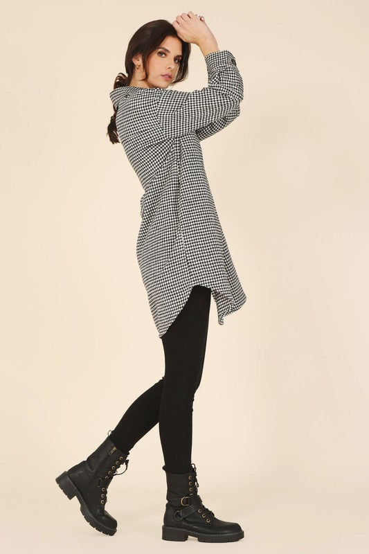 Houndstooth Long Jacket