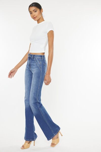 Ultra High Waist Gradient Flare Jeans