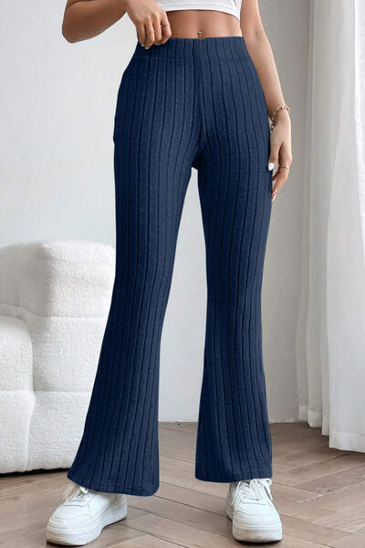 Ribbed High Waist Flare Pants