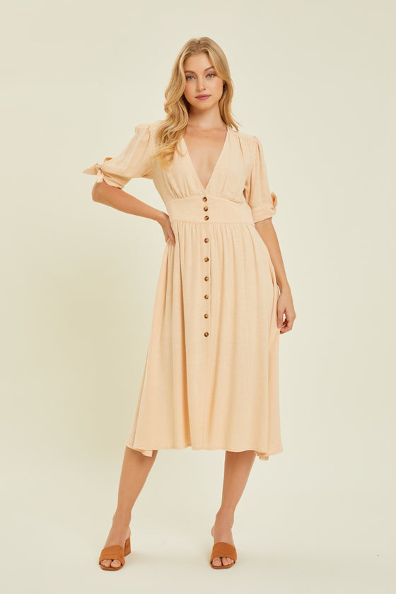 Daze Button-Down Midi Dress