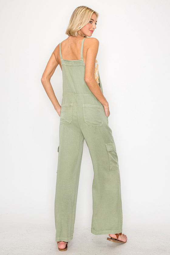 Sage Wide Leg Overalls