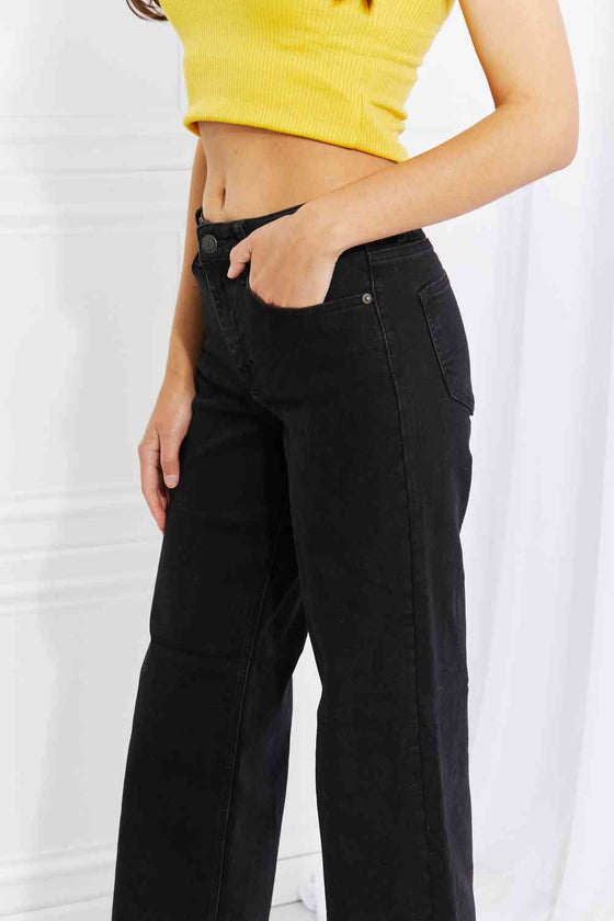 Amanda Mid Rise Wide Leg Jeans