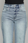 High Waist Raw Hem Cropped Wide Leg Jeans