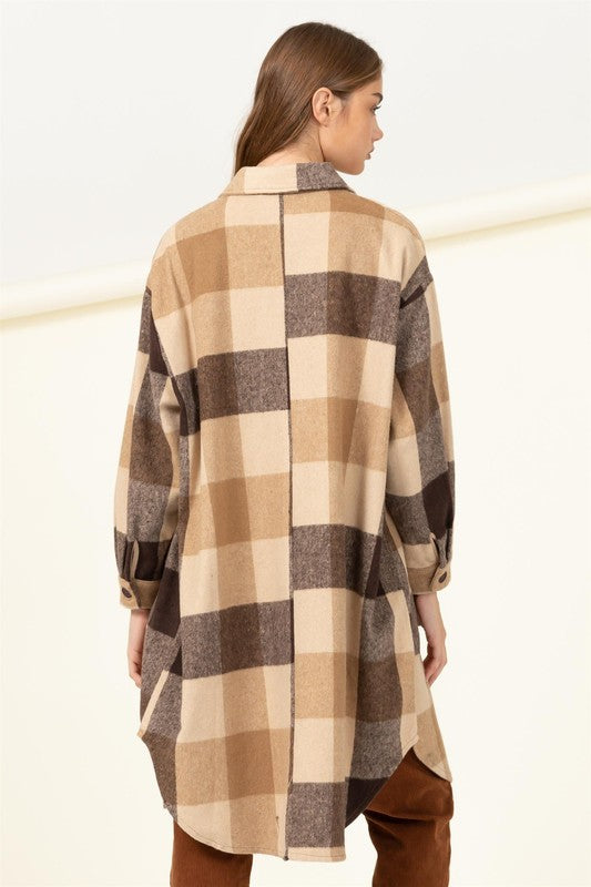 Checkered Longline Jacket