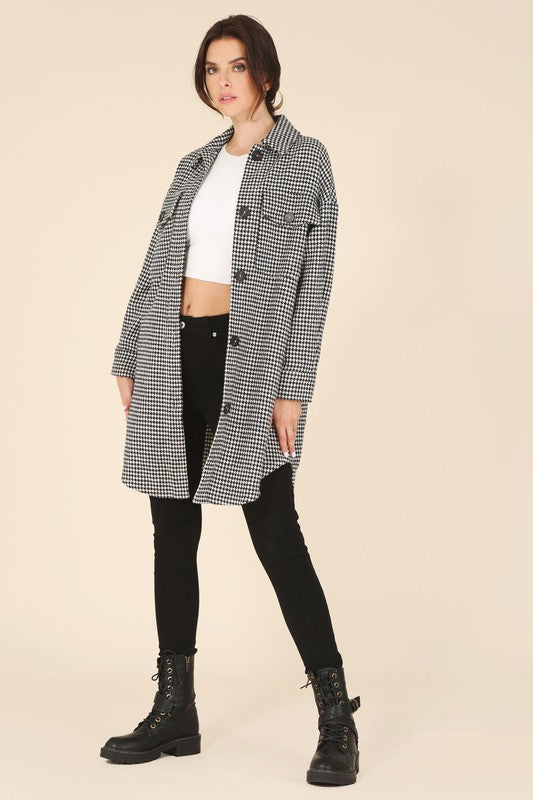 Houndstooth Long Jacket