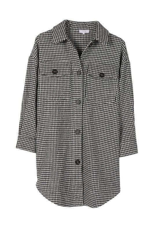 Houndstooth Long Jacket