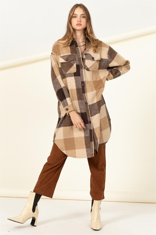 Checkered Longline Jacket