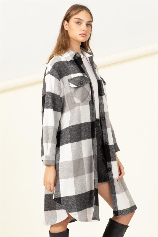 Checkered Longline Jacket