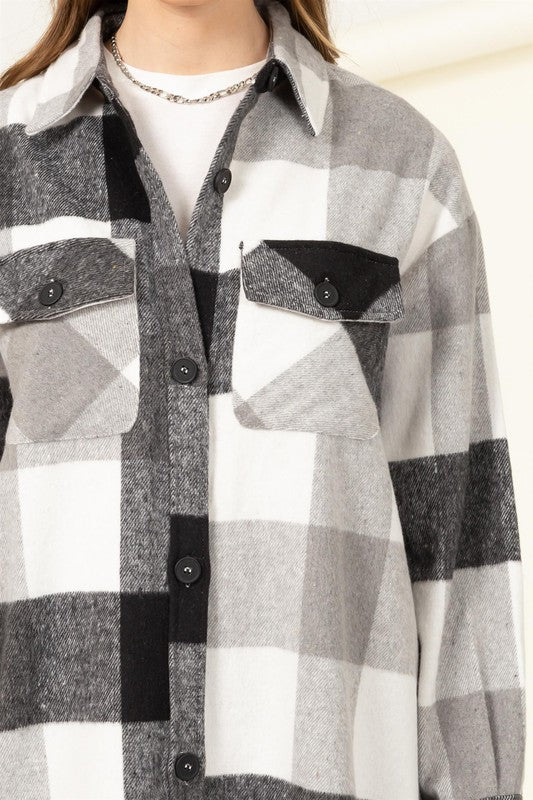 Checkered Longline Jacket